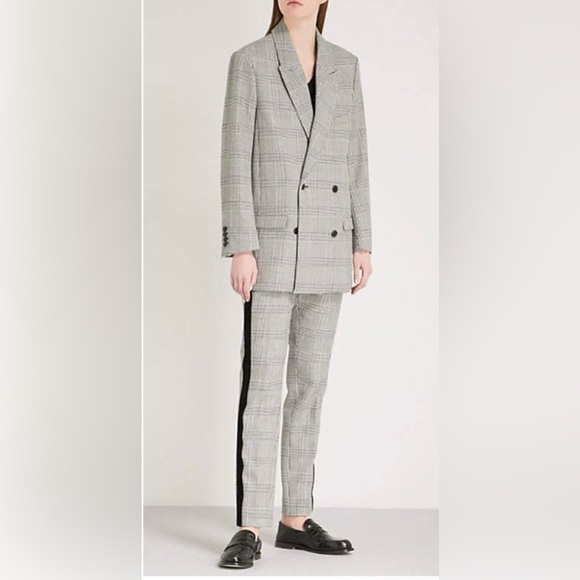 The Kooples Pants - The Kooples Velvet Stripe Houndstooth Pants